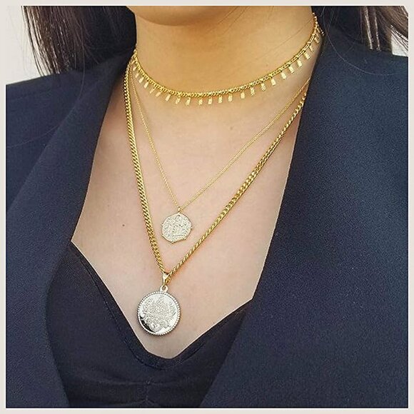 Aobei Pearl 18K Gold Moon Star Lion Evil Eye Golden Coin - Picture 6 of 6